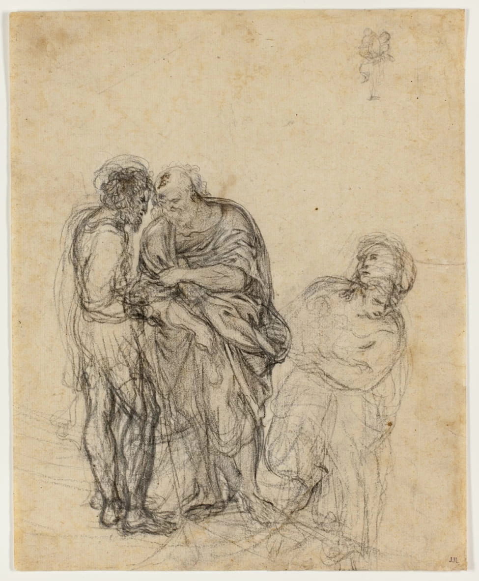 Domenico Zampieri detto Domenichino - 244, Studio di un uomo anziano, un uomo più giovane e una donna, Art Institute of Chicago
